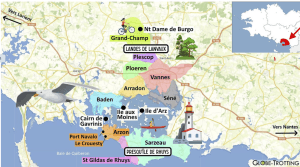 Plan du Golfe proche de notre gite dans le golfe du Morbihan