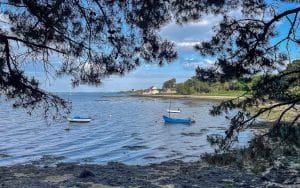 Vue d'une petite anse le long du sentier côtier proche du gite dans le golfe du morbihan